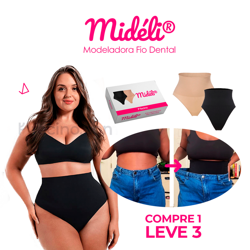 Midéli® - Calcinha Modeladora Comprime a Barriga Não Enrola (Compre 1, Leve 3)