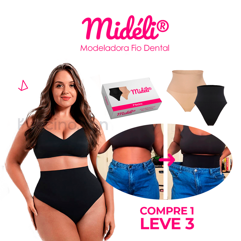 (Compre 1, Leve 3) Midéli™ - Calcinha Modeladora com Barbatanas Reduz Medidas da Barriga